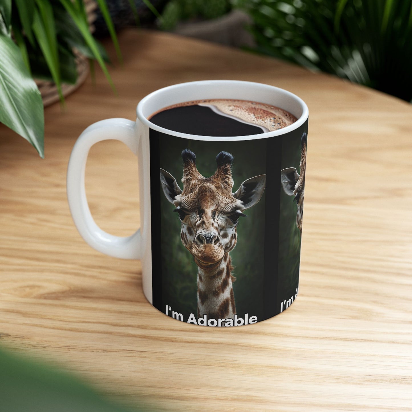 Adorable Giraffe Coffee Mug 'I'm Adorable' One of a Kind Design, Perfect for Adding a Touch of Whimsy and Charm to Your Morning Routine