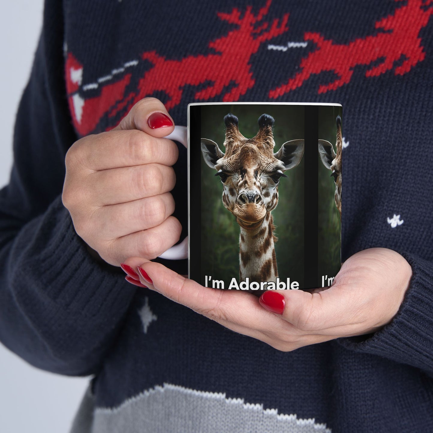 Adorable Giraffe Coffee Mug 'I'm Adorable' One of a Kind Design, Perfect for Adding a Touch of Whimsy and Charm to Your Morning Routine