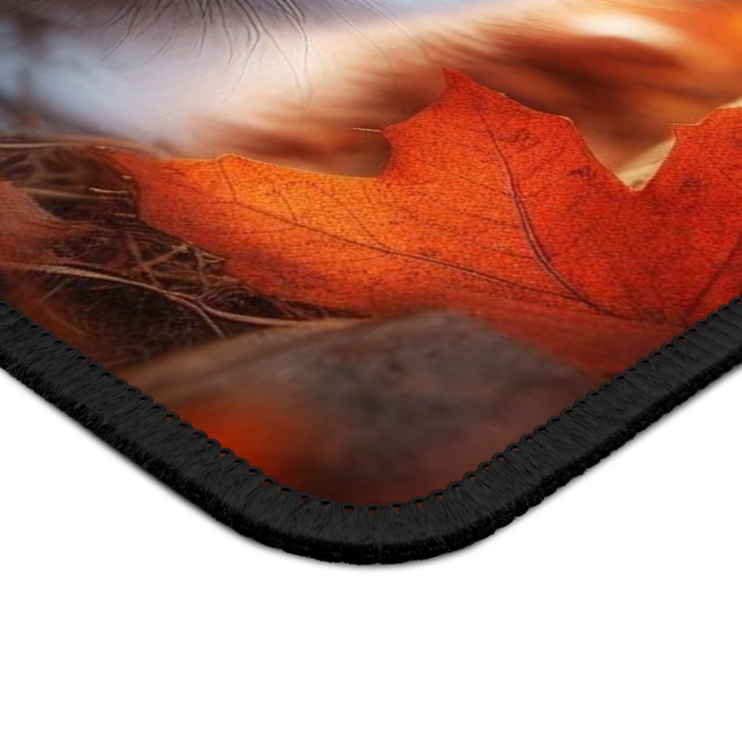 Fall White Fox Gaming Mouse Pad, Cute Baby Fox Design for Gamers, Non-Slip Desk Mat, Gaming Accessories, Office Decor, Holiday Gift