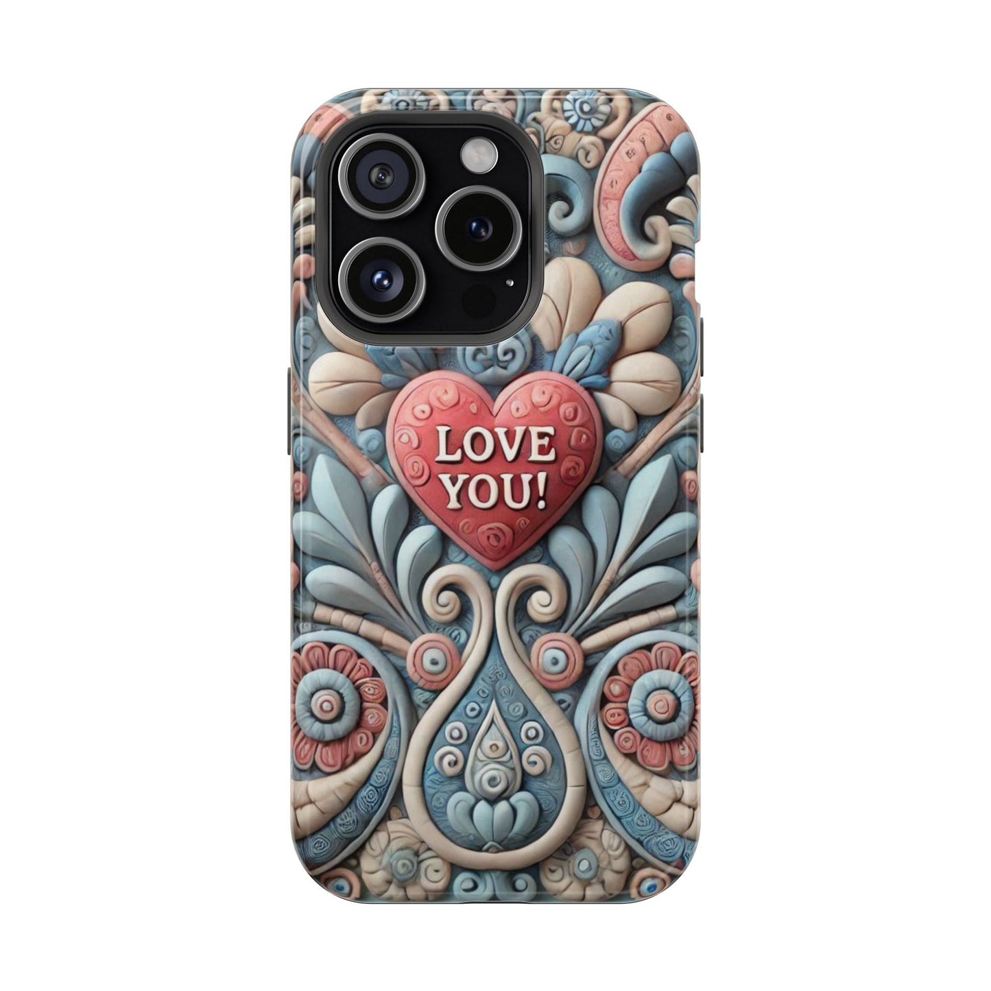 Magnetic Tough Cases, Valentine's Day Cell Phone Cover, 3D Love You, Protective Phone Case, Heart Design, Romantic Gift