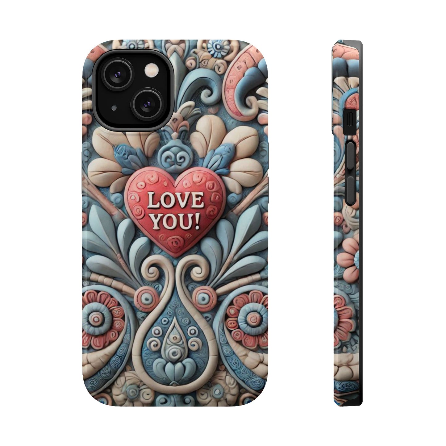 Magnetic Tough Cases, Valentine's Day Cell Phone Cover, 3D Love You, Protective Phone Case, Heart Design, Romantic Gift