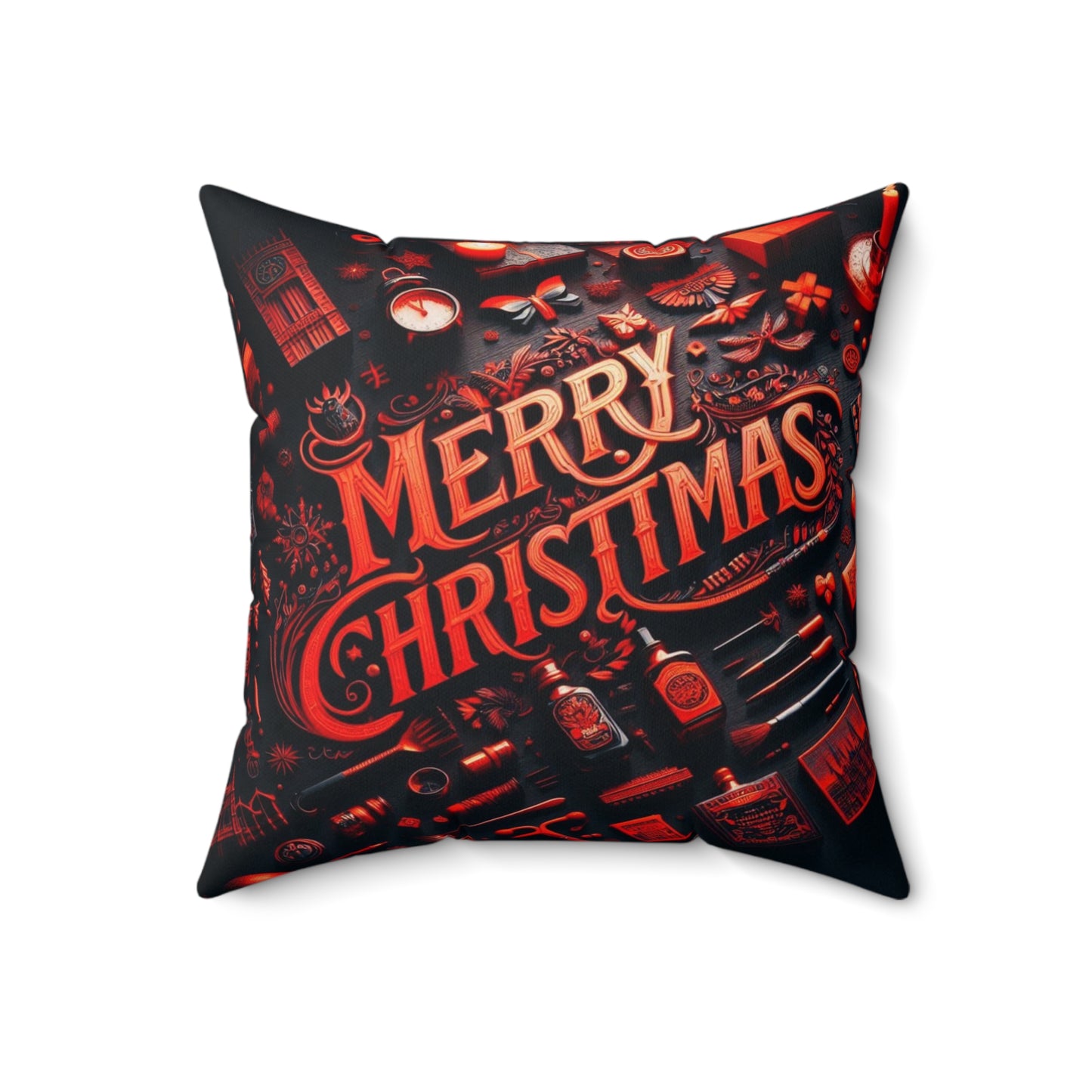 Christmas Faux Suede Pillow, Merry Chistmas pillow, Xmas comfort, Cozy Christmas cheer, Festive Cushion