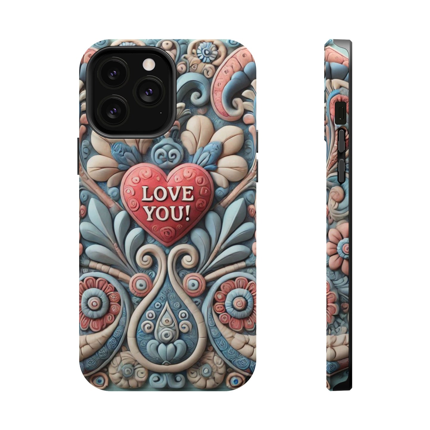 Magnetic Tough Cases, Valentine's Day Cell Phone Cover, 3D Love You, Protective Phone Case, Heart Design, Romantic Gift