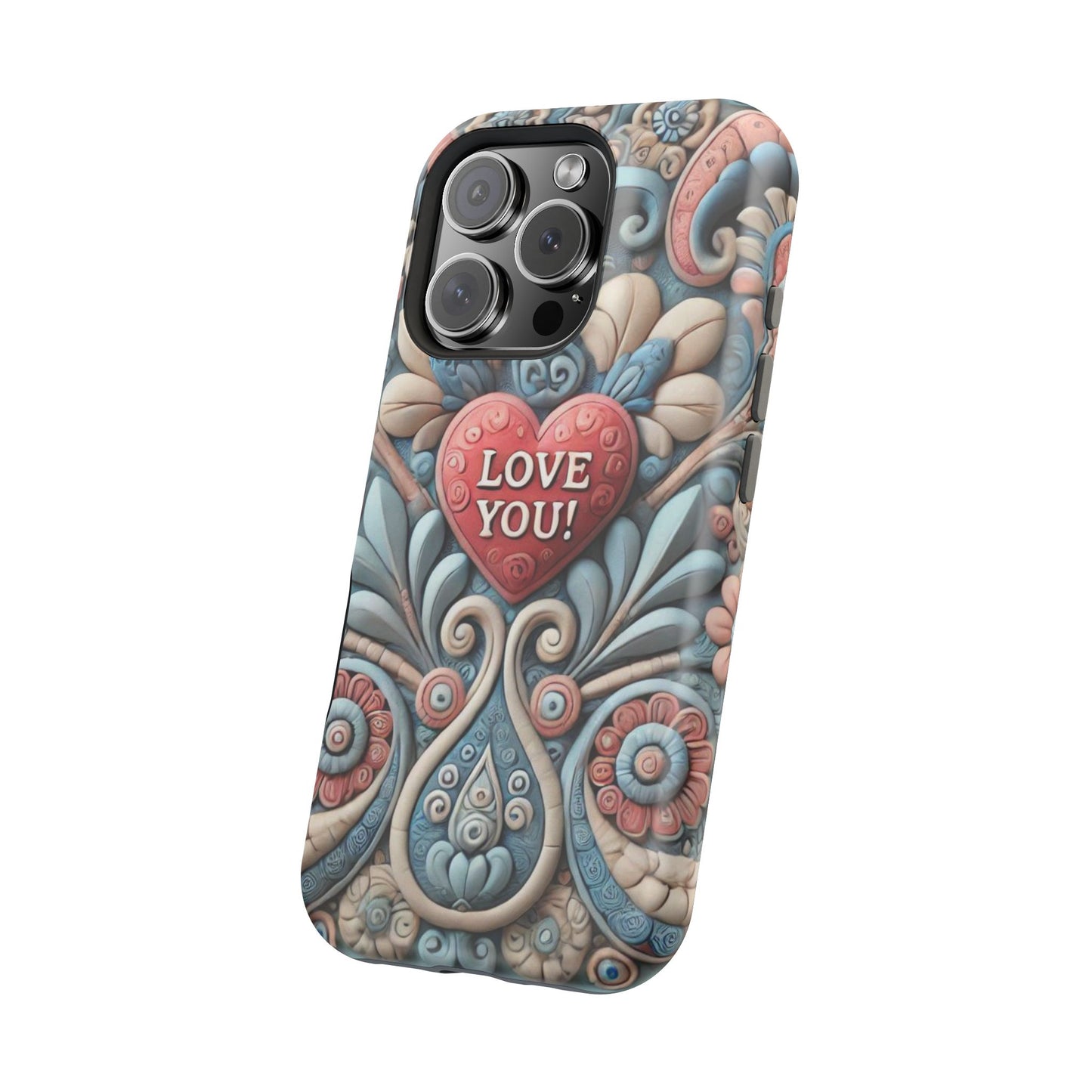 Magnetic Tough Cases, Valentine's Day Cell Phone Cover, 3D Love You, Protective Phone Case, Heart Design, Romantic Gift