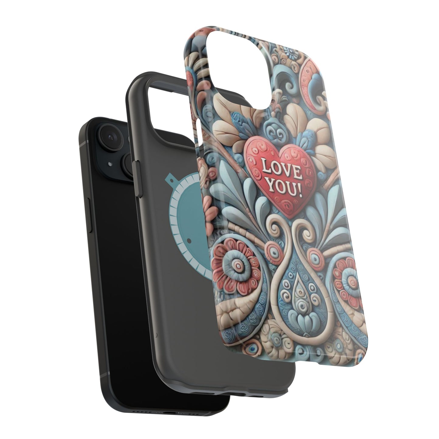 Magnetic Tough Cases, Valentine's Day Cell Phone Cover, 3D Love You, Protective Phone Case, Heart Design, Romantic Gift