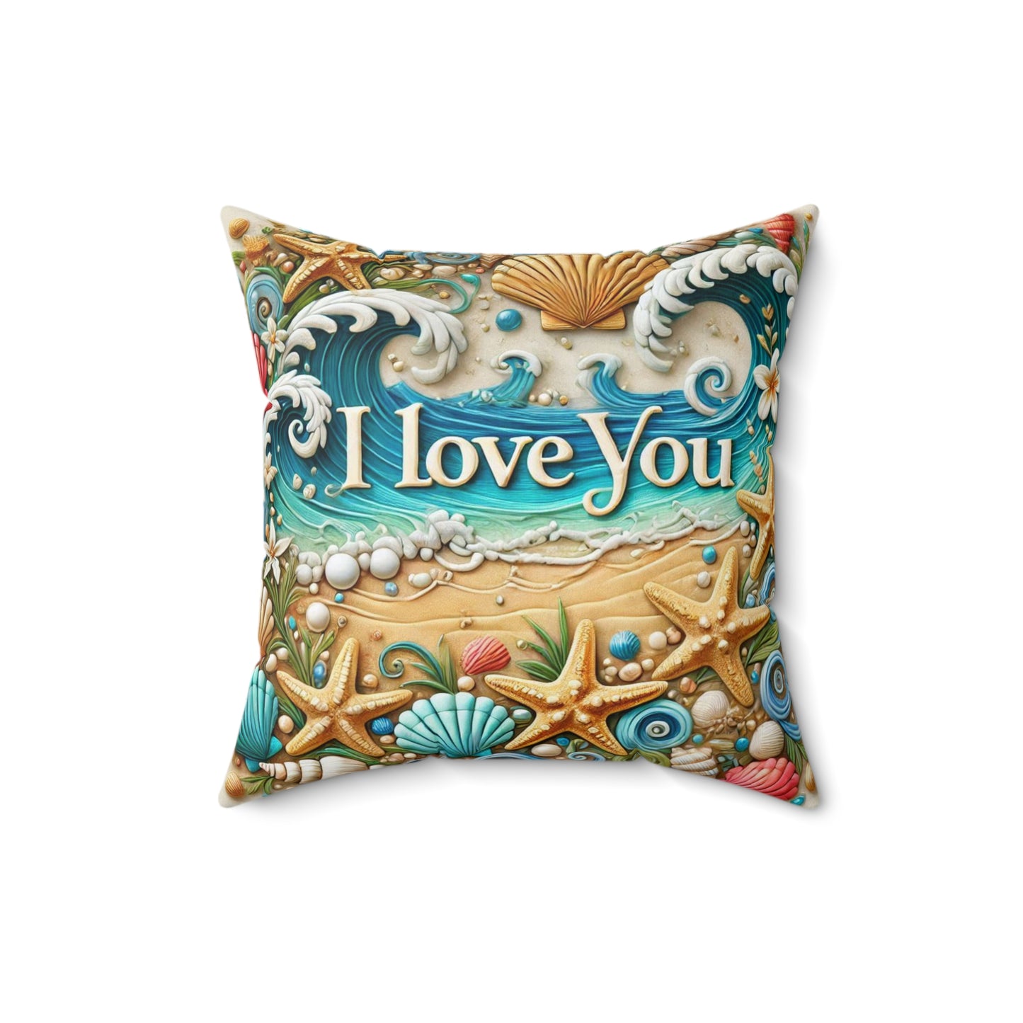 Valentine's Day Pillow, Love Cushion, Romantic Home Decor,  I Love You,  Gift For Wife, Valentines Day Keepsake, Coastal Themed Love Pillow