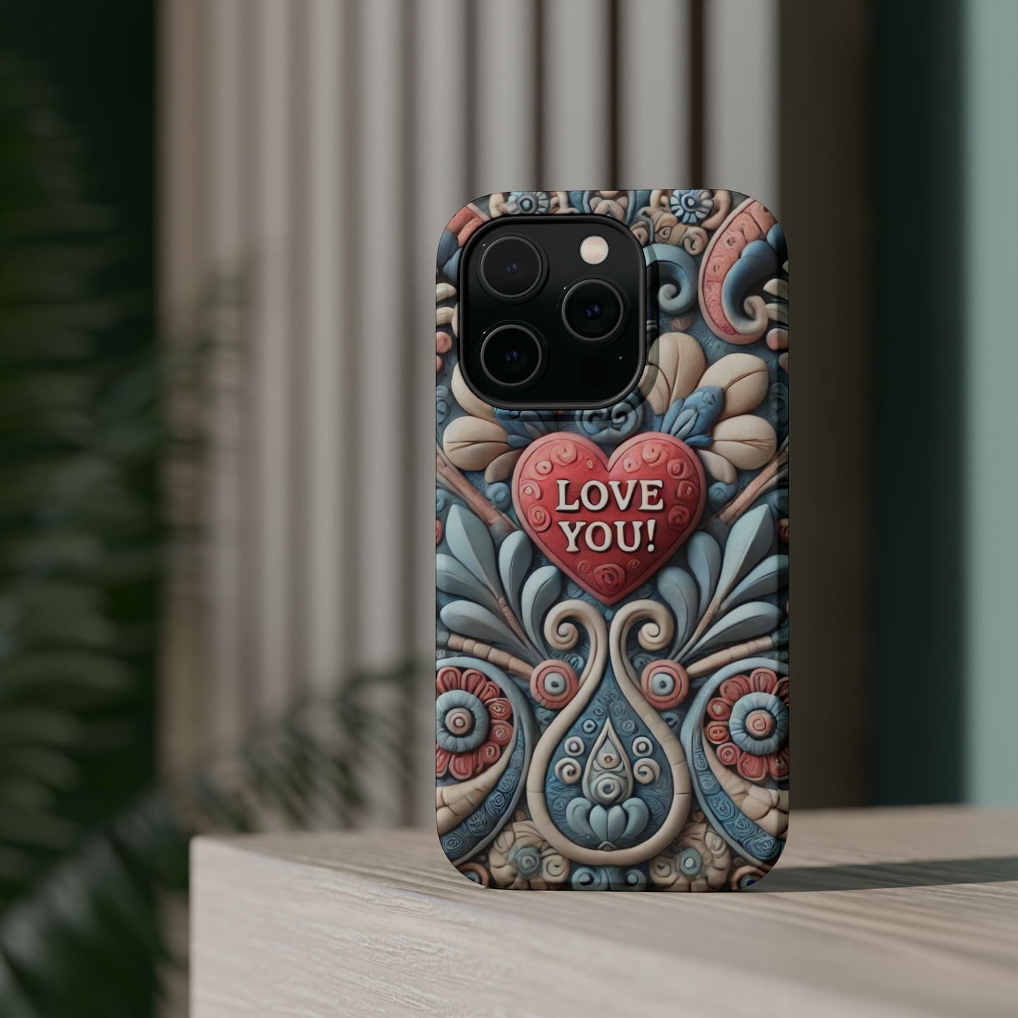 Magnetic Tough Cases, Valentine's Day Cell Phone Cover, 3D Love You, Protective Phone Case, Heart Design, Romantic Gift