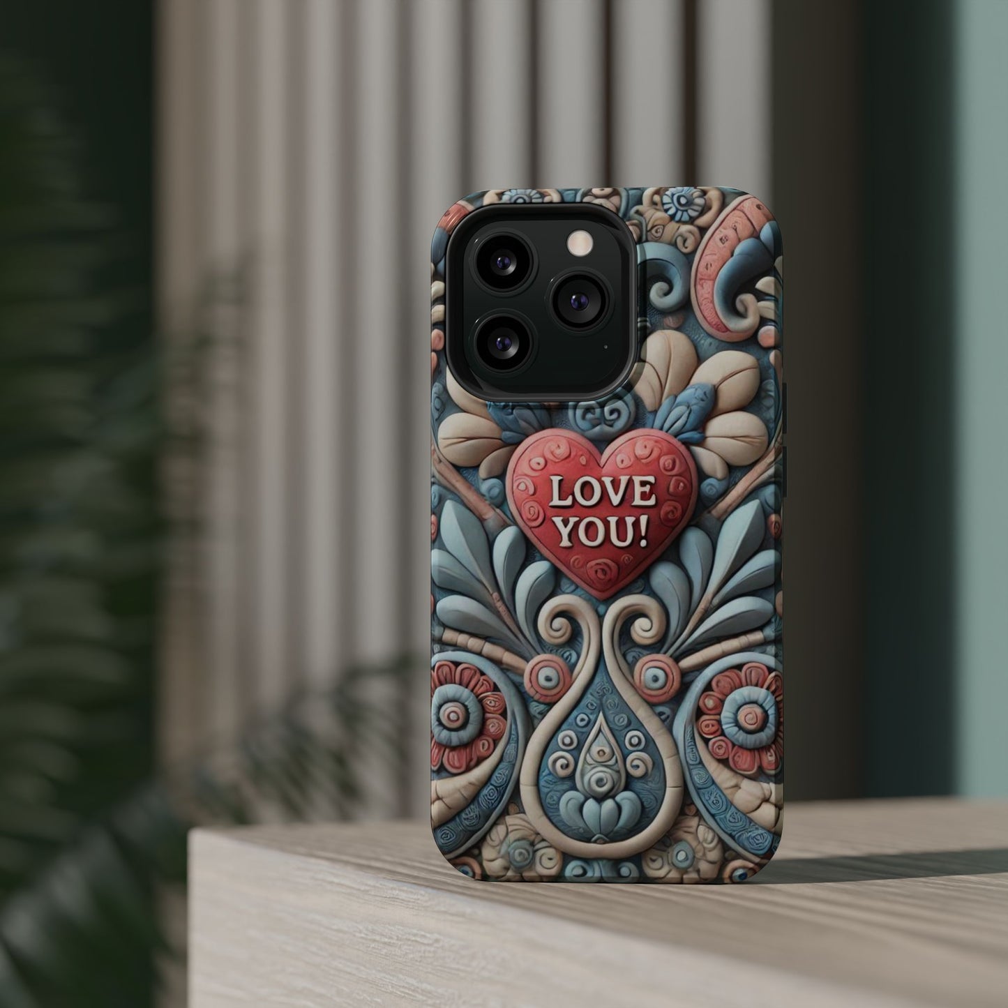 Magnetic Tough Cases, Valentine's Day Cell Phone Cover, 3D Love You, Protective Phone Case, Heart Design, Romantic Gift