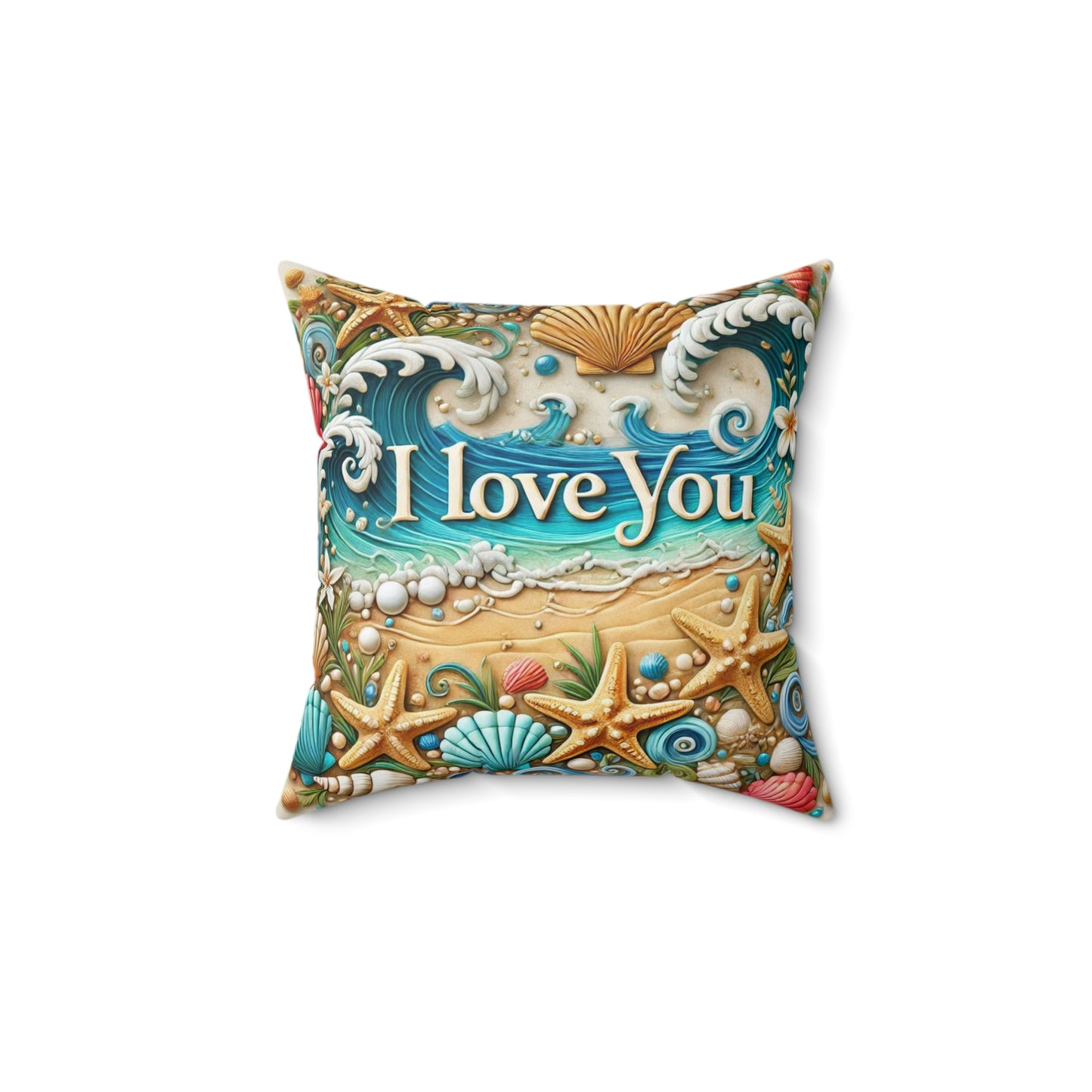 Valentine's Day Pillow, Love Cushion, Romantic Home Decor,  I Love You,  Gift For Wife, Valentines Day Keepsake, Coastal Themed Love Pillow