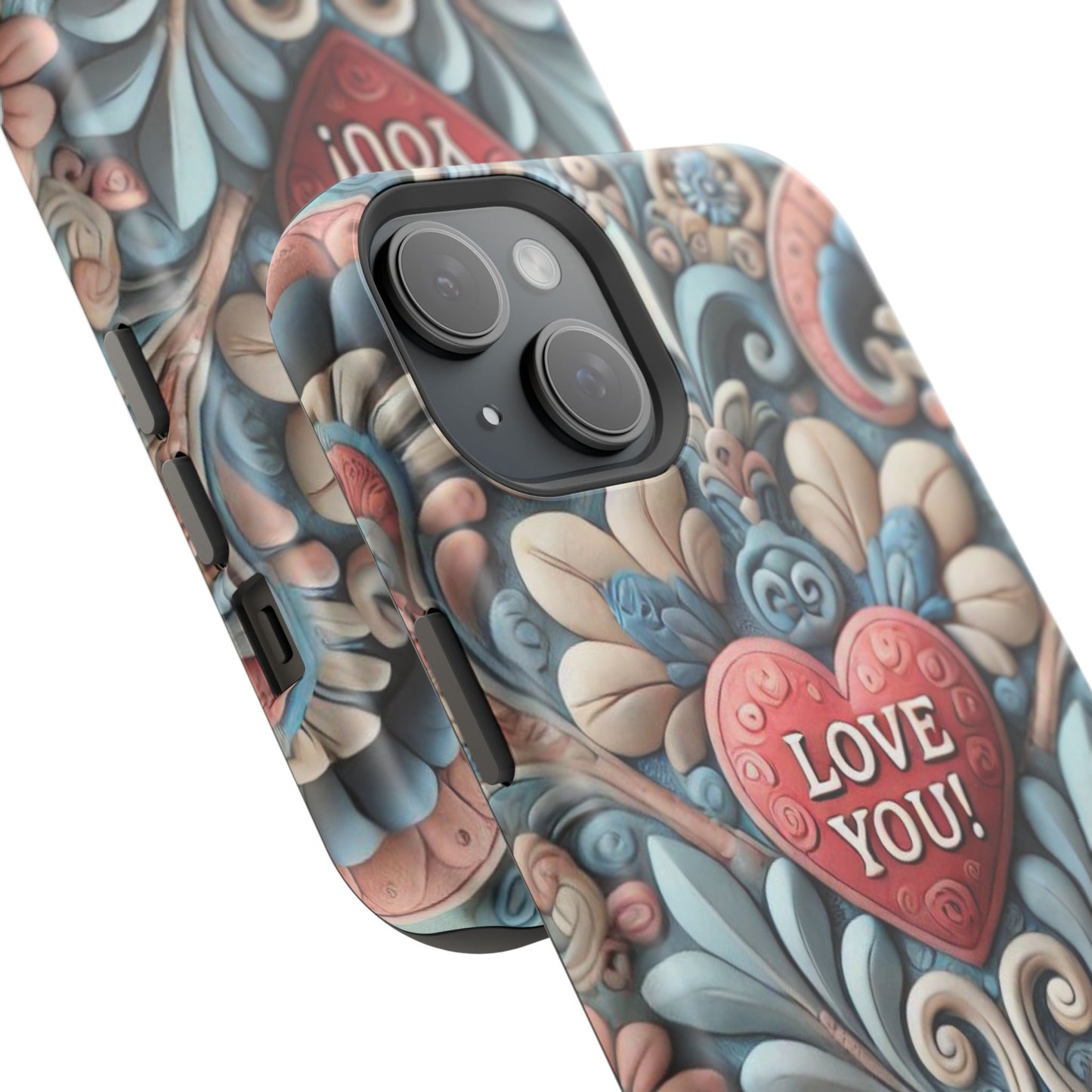 Magnetic Tough Cases, Valentine's Day Cell Phone Cover, 3D Love You, Protective Phone Case, Heart Design, Romantic Gift