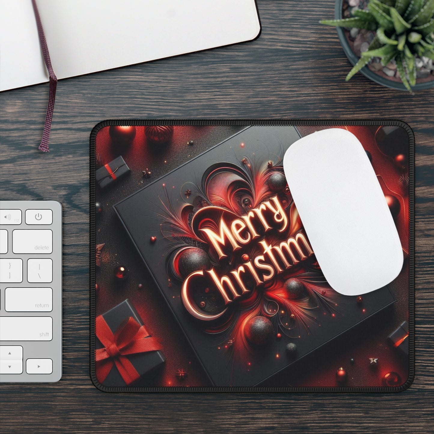 Christmas Gamer Mouse Pad, Gaming Mat for Gamers, Holiday Desk Decor, Xmas Gift for Gamer, Festive Office Accessory, Gaming Mousepad