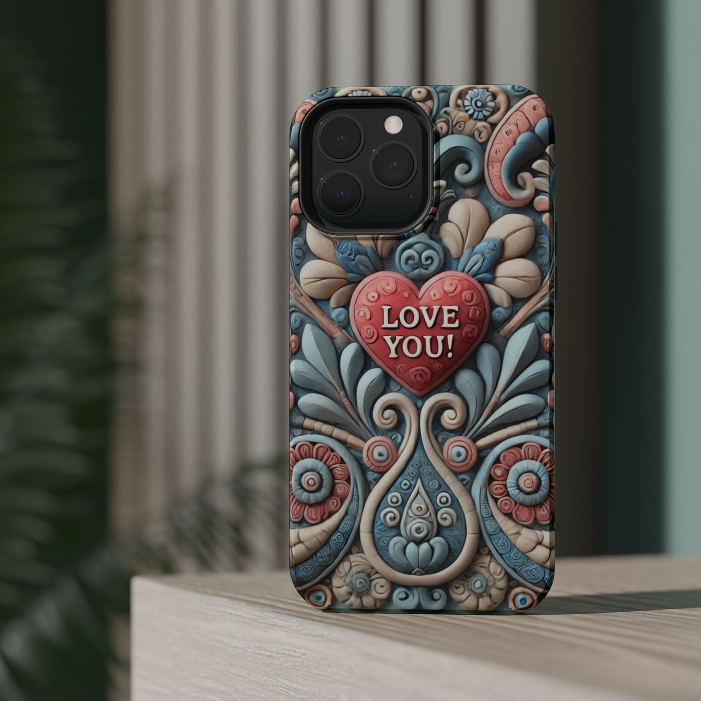 Magnetic Tough Cases, Valentine's Day Cell Phone Cover, 3D Love You, Protective Phone Case, Heart Design, Romantic Gift