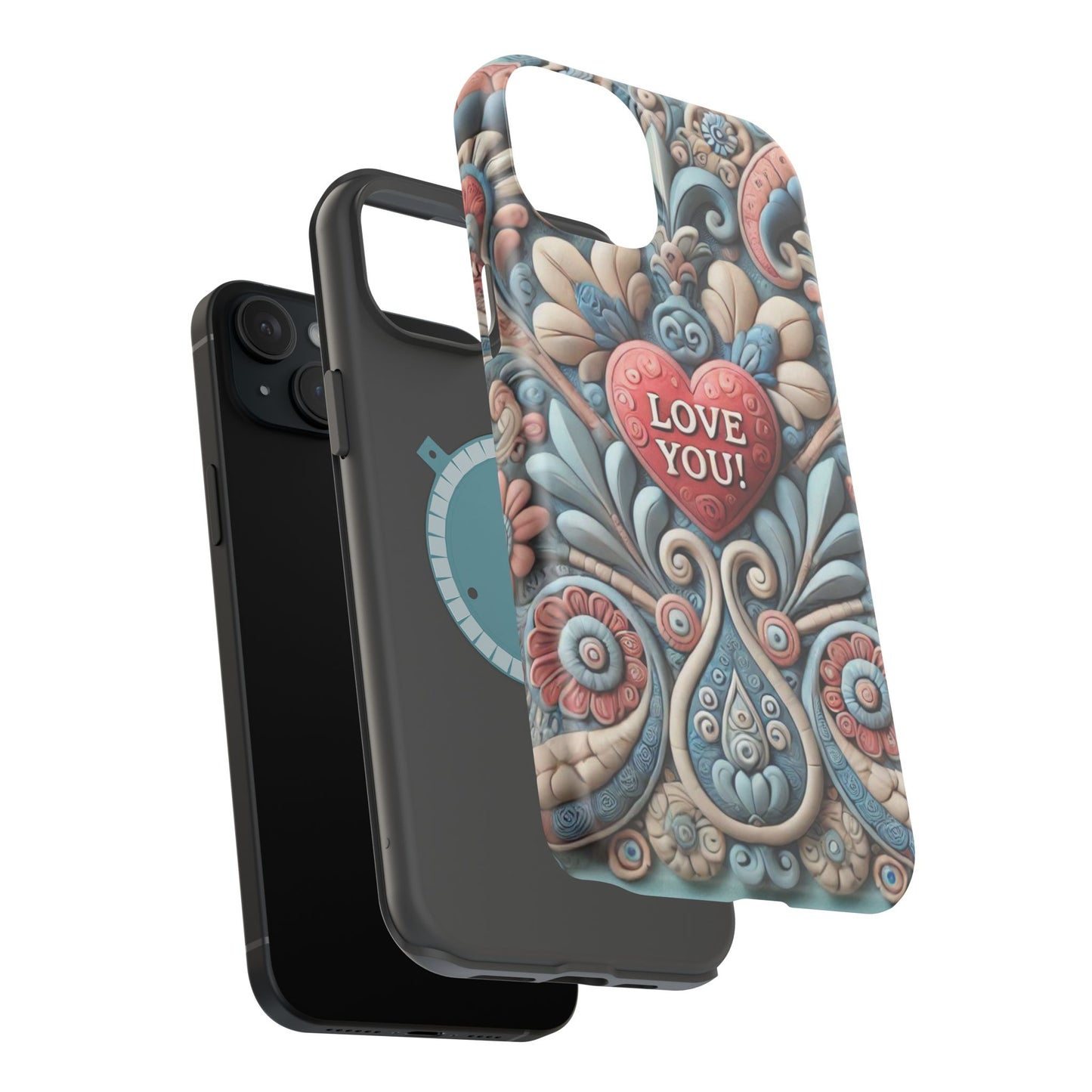 Magnetic Tough Cases, Valentine's Day Cell Phone Cover, 3D Love You, Protective Phone Case, Heart Design, Romantic Gift