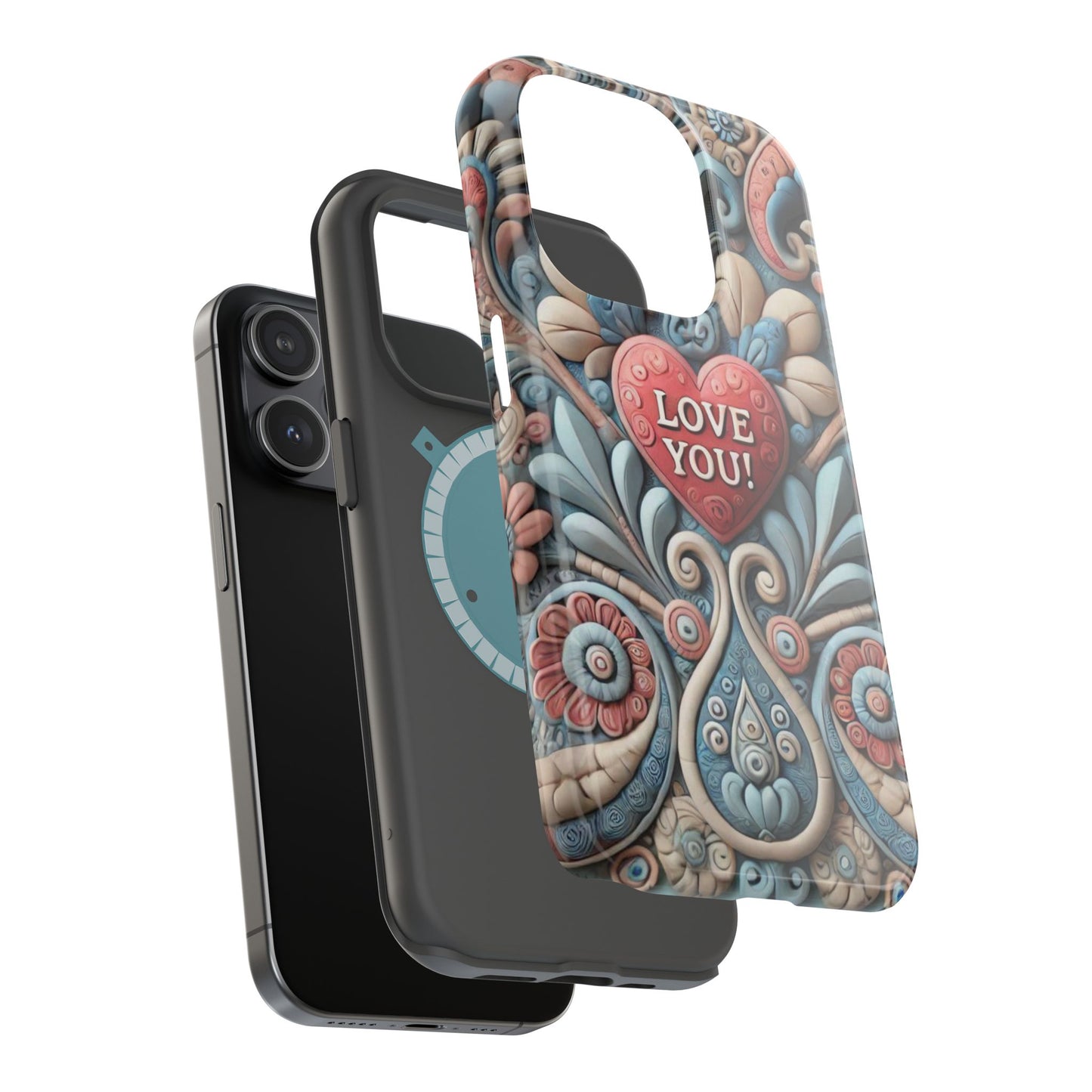 Magnetic Tough Cases, Valentine's Day Cell Phone Cover, 3D Love You, Protective Phone Case, Heart Design, Romantic Gift