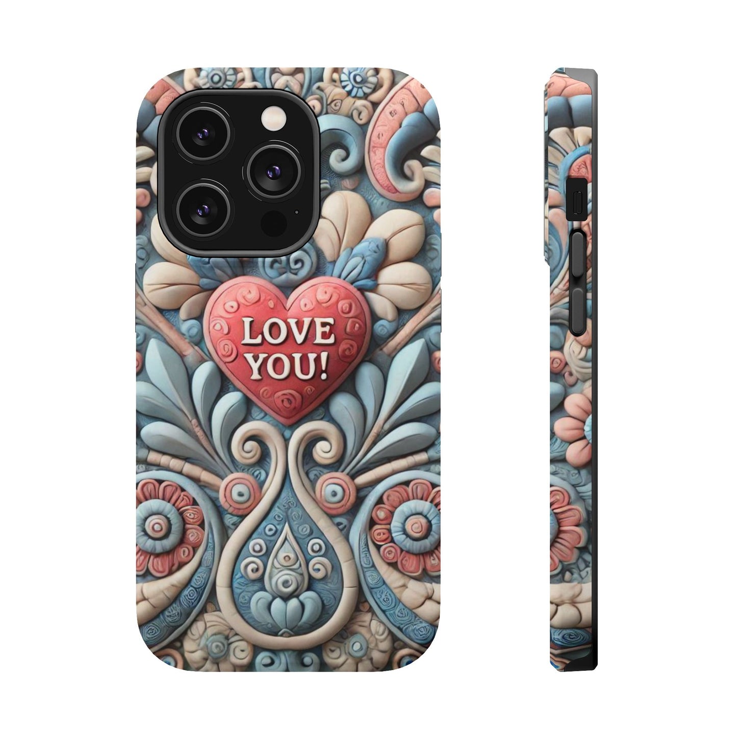 Magnetic Tough Cases, Valentine's Day Cell Phone Cover, 3D Love You, Protective Phone Case, Heart Design, Romantic Gift