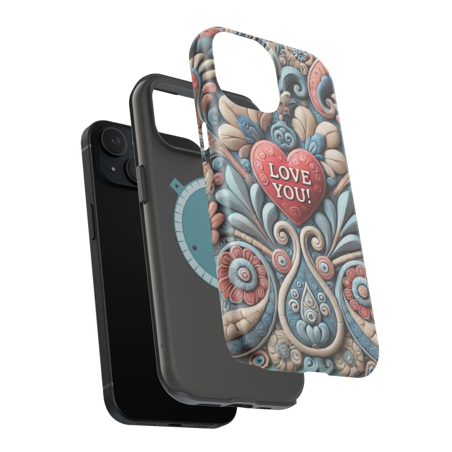 Magnetic Tough Cases, Valentine's Day Cell Phone Cover, 3D Love You, Protective Phone Case, Heart Design, Romantic Gift