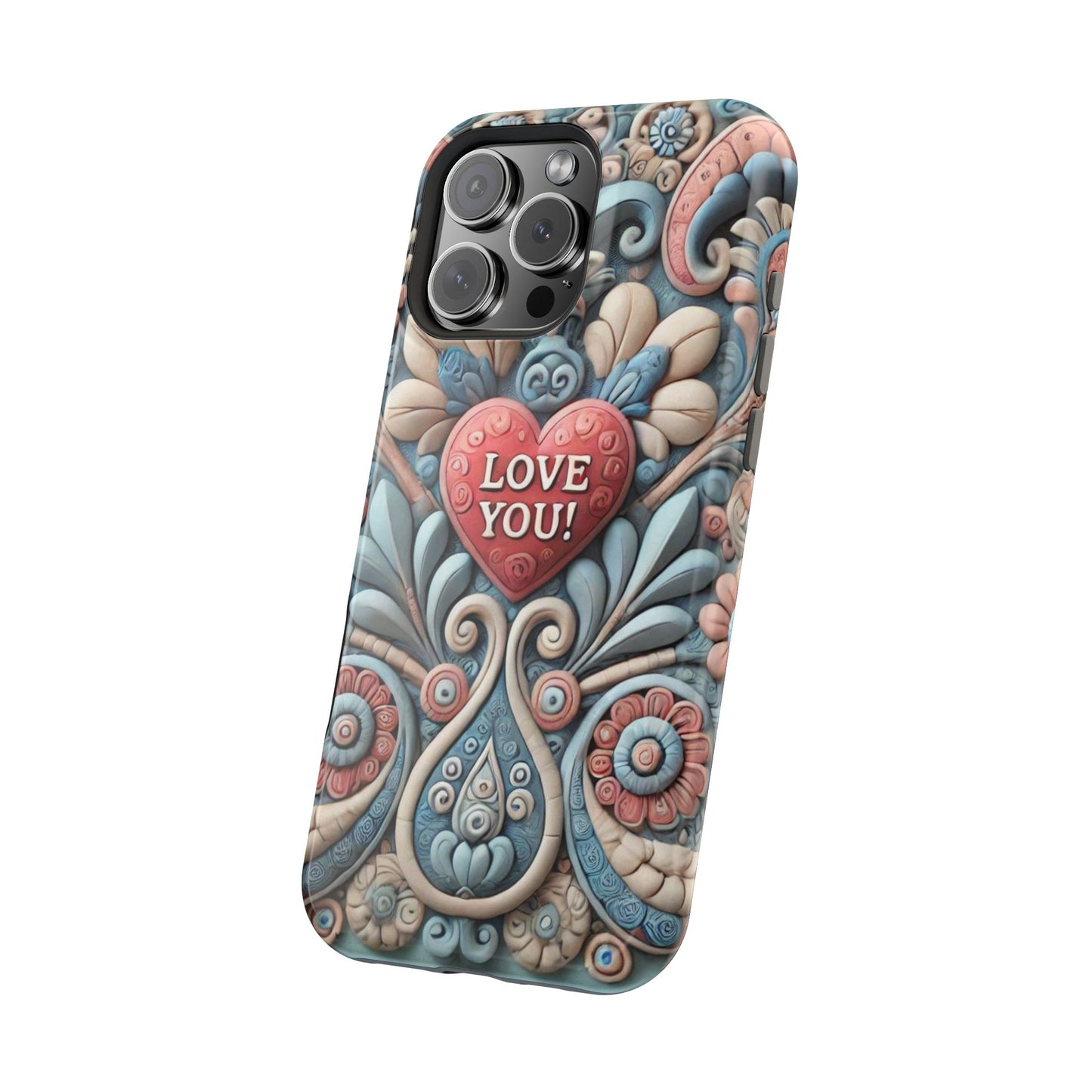 Magnetic Tough Cases, Valentine's Day Cell Phone Cover, 3D Love You, Protective Phone Case, Heart Design, Romantic Gift