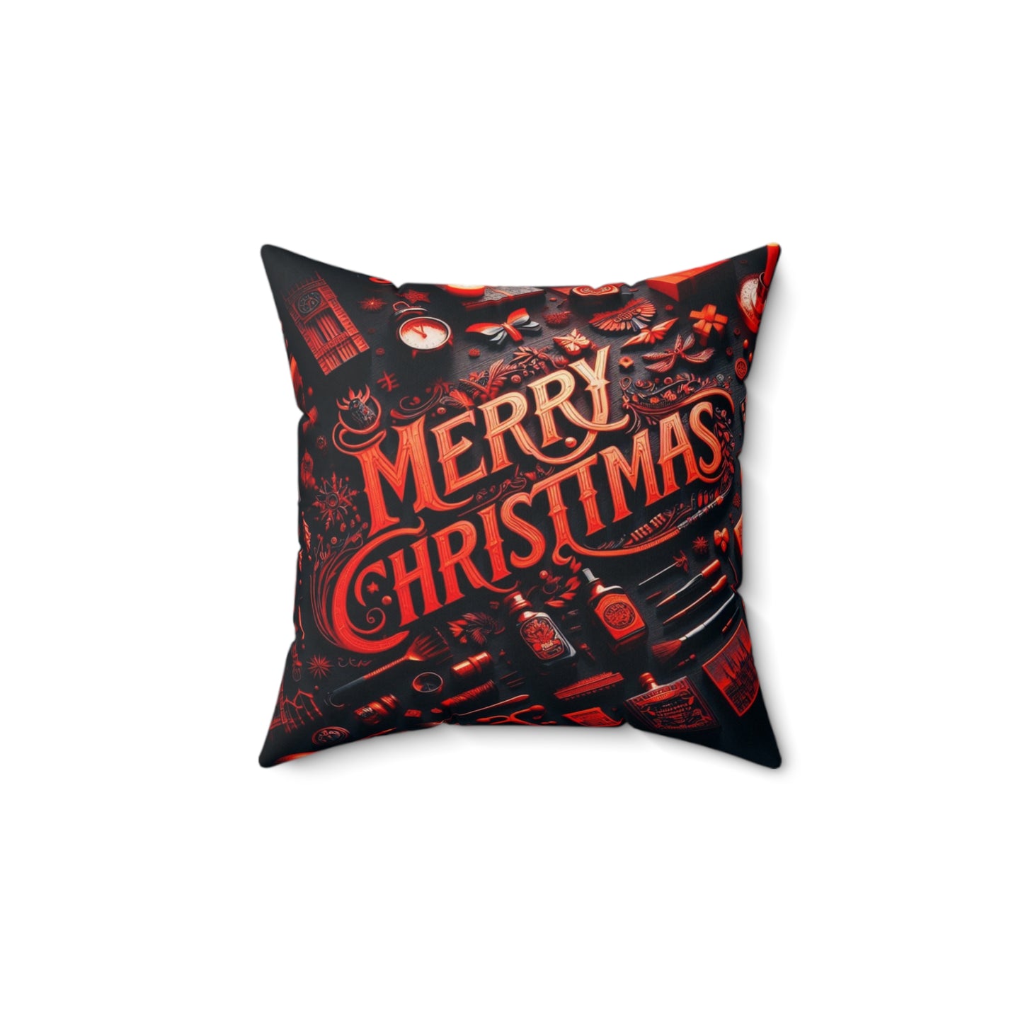 Christmas Faux Suede Pillow, Merry Chistmas pillow, Xmas comfort, Cozy Christmas cheer, Festive Cushion