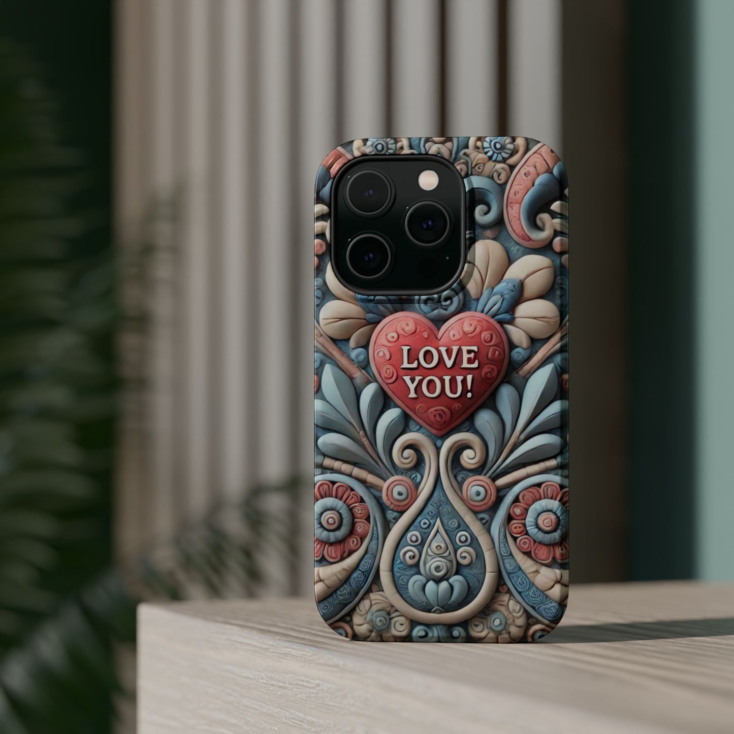 Magnetic Tough Cases, Valentine's Day Cell Phone Cover, 3D Love You, Protective Phone Case, Heart Design, Romantic Gift