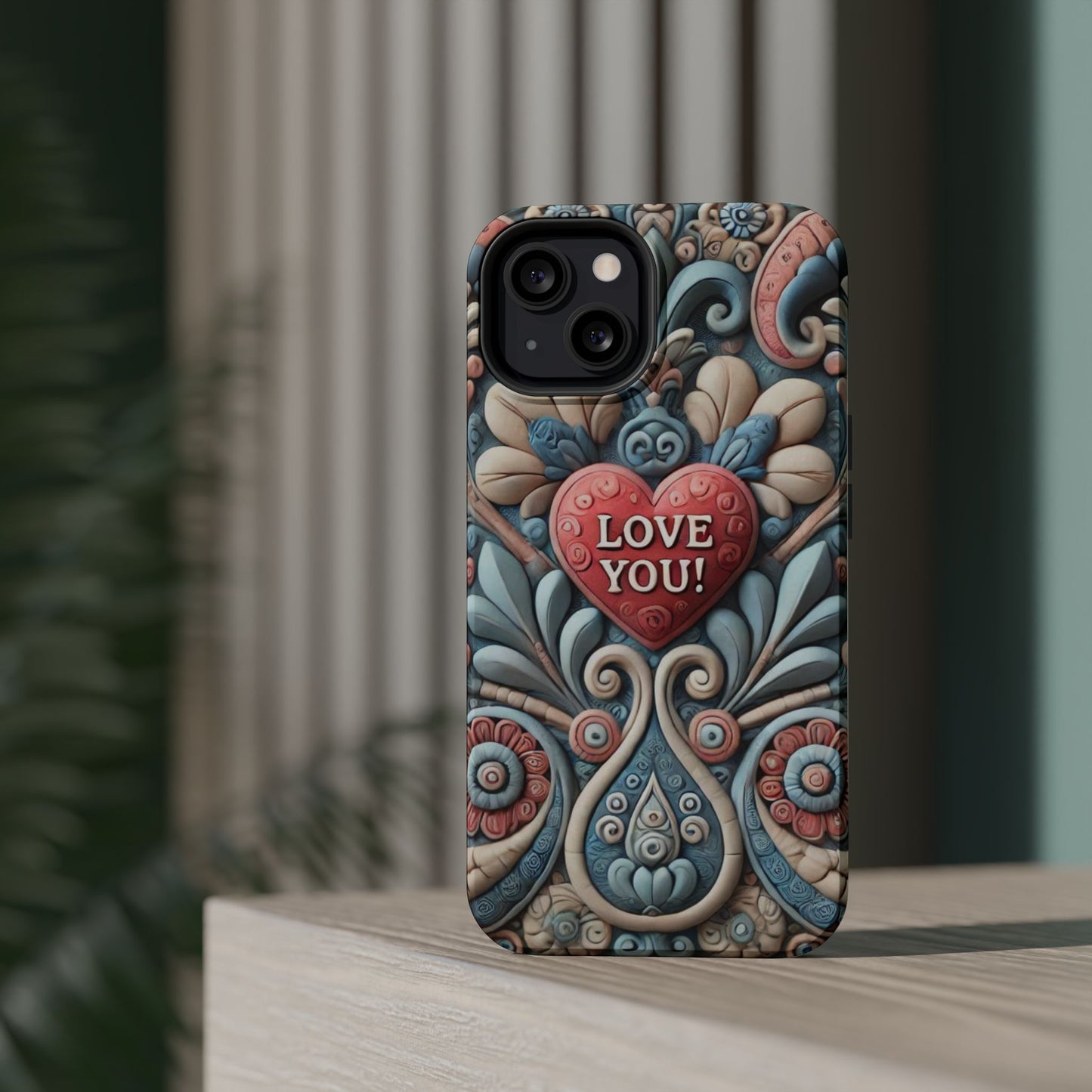 Magnetic Tough Cases, Valentine's Day Cell Phone Cover, 3D Love You, Protective Phone Case, Heart Design, Romantic Gift