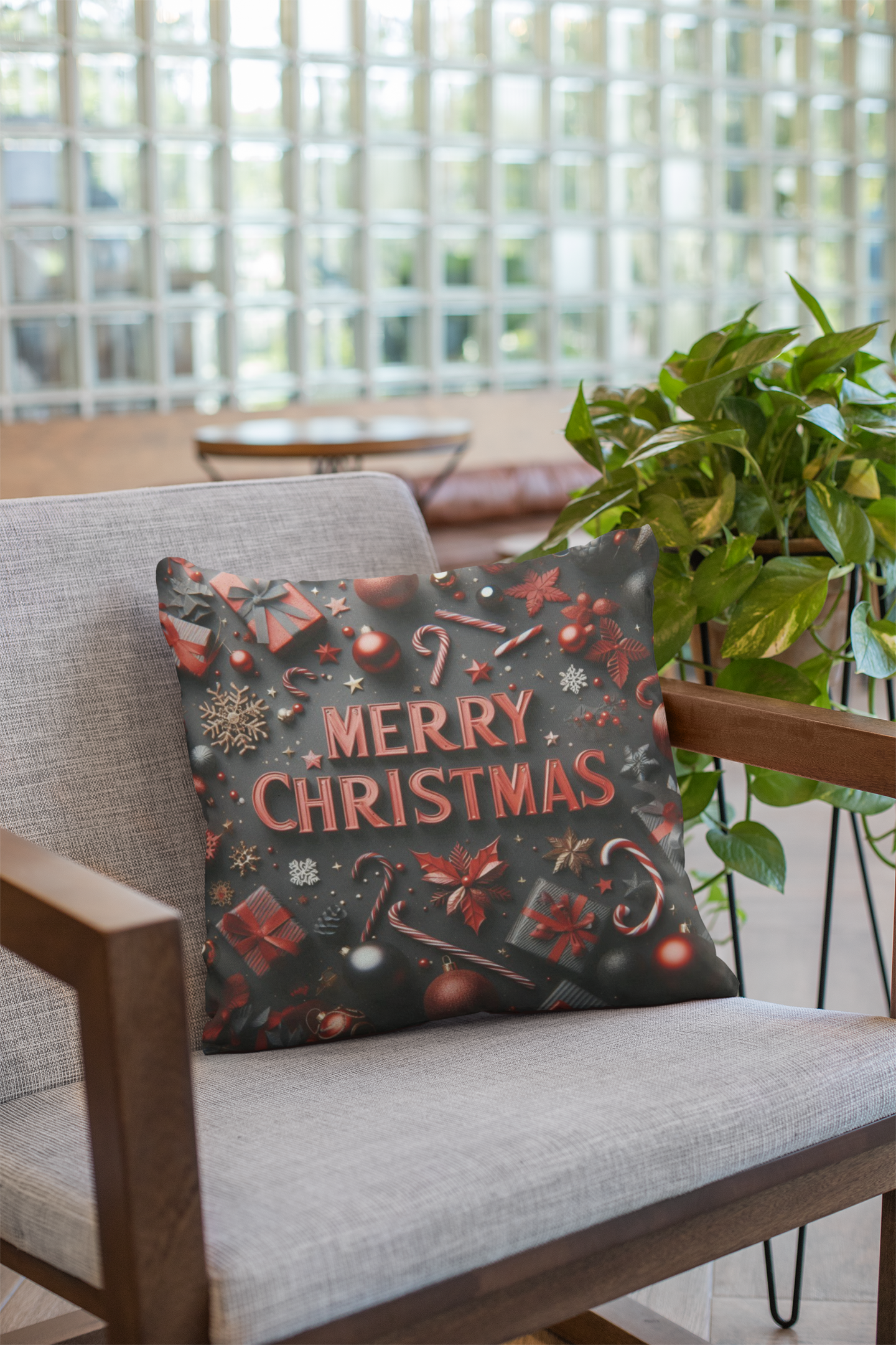 Christmas Faux Suede Pillow, Merry Chistmas pillow, Xmas comfort, Cozy Christmas cheer, Festive Cushion