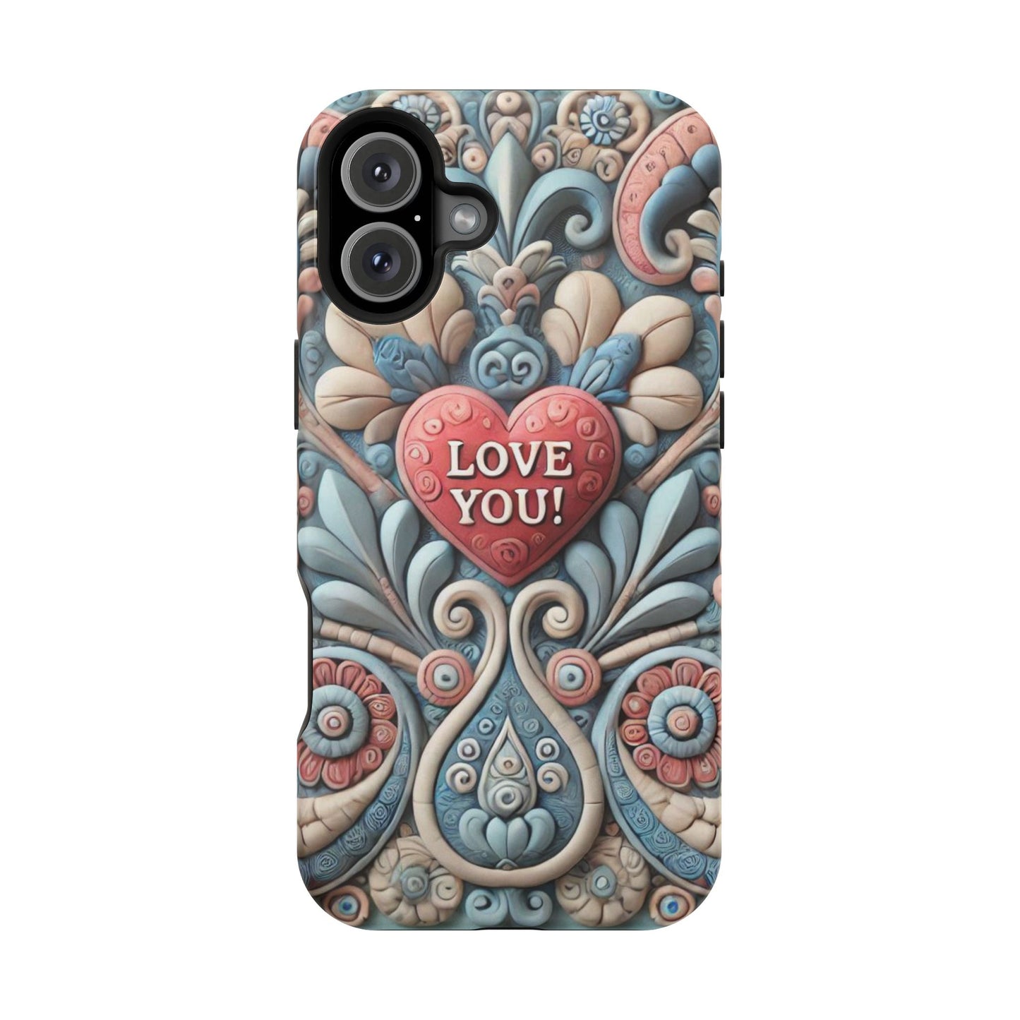 Magnetic Tough Cases, Valentine's Day Cell Phone Cover, 3D Love You, Protective Phone Case, Heart Design, Romantic Gift