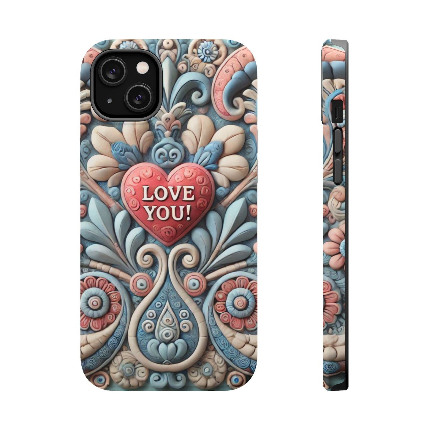 Magnetic Tough Cases, Valentine's Day Cell Phone Cover, 3D Love You, Protective Phone Case, Heart Design, Romantic Gift