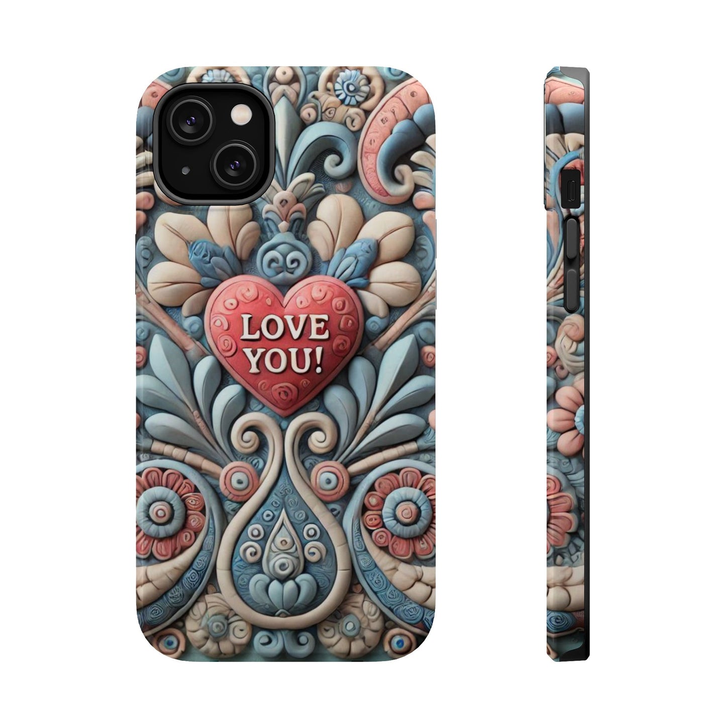 Magnetic Tough Cases, Valentine's Day Cell Phone Cover, 3D Love You, Protective Phone Case, Heart Design, Romantic Gift