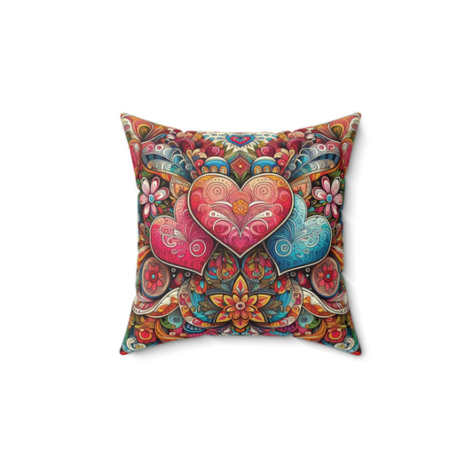 Valentine's Day Pillow, Bohemian Themed Love Cushion, Romantic Decor, Heartwarming Decor, Gift for Wife, Love Pillow, Girlfriend Gift