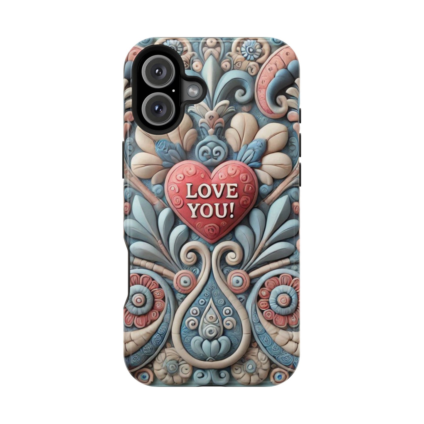 Magnetic Tough Cases, Valentine's Day Cell Phone Cover, 3D Love You, Protective Phone Case, Heart Design, Romantic Gift