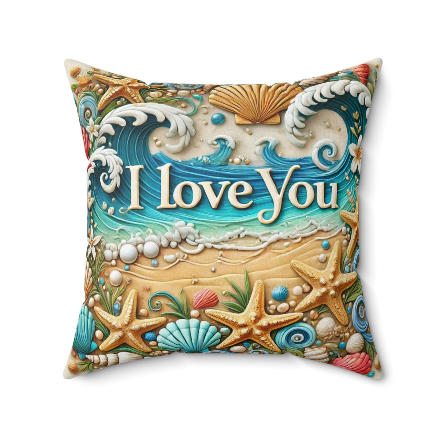 Valentine's Day Pillow, Love Cushion, Romantic Home Decor,  I Love You,  Gift For Wife, Valentines Day Keepsake, Coastal Themed Love Pillow