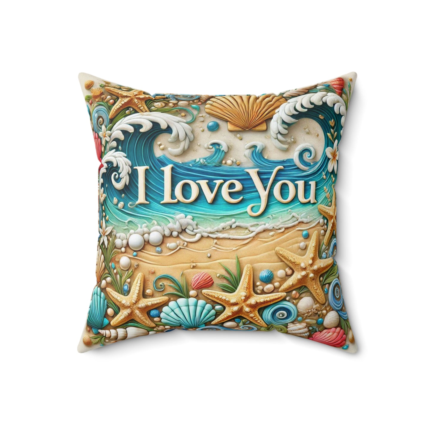 Valentine's Day Pillow, Love Cushion, Romantic Home Decor,  I Love You,  Gift For Wife, Valentines Day Keepsake, Coastal Themed Love Pillow