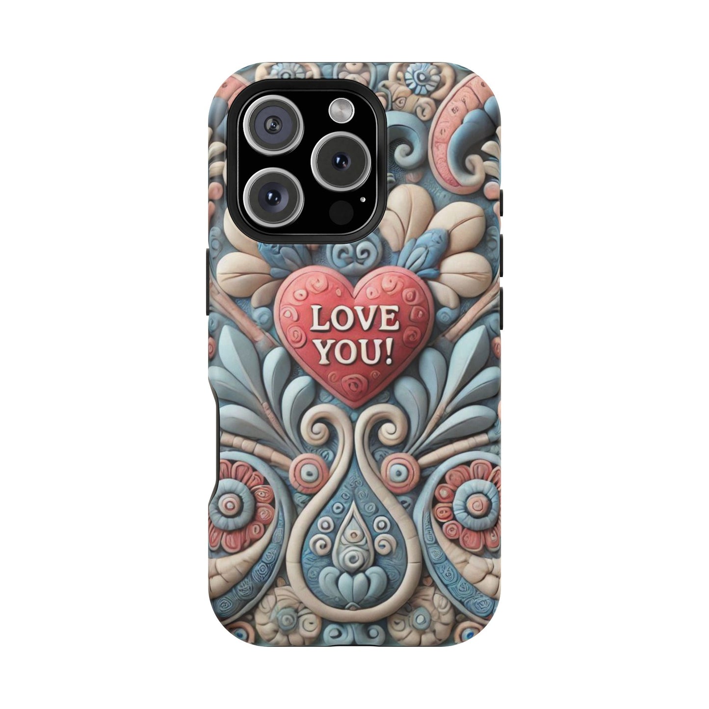 Magnetic Tough Cases, Valentine's Day Cell Phone Cover, 3D Love You, Protective Phone Case, Heart Design, Romantic Gift