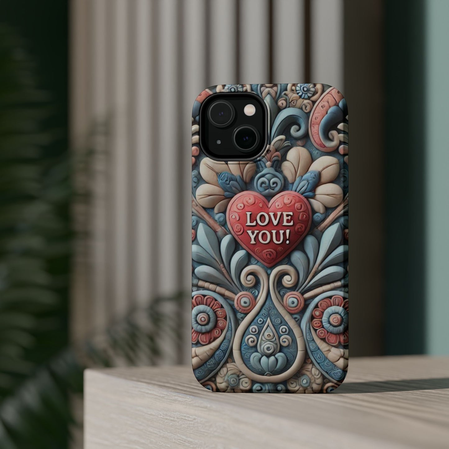 Magnetic Tough Cases, Valentine's Day Cell Phone Cover, 3D Love You, Protective Phone Case, Heart Design, Romantic Gift