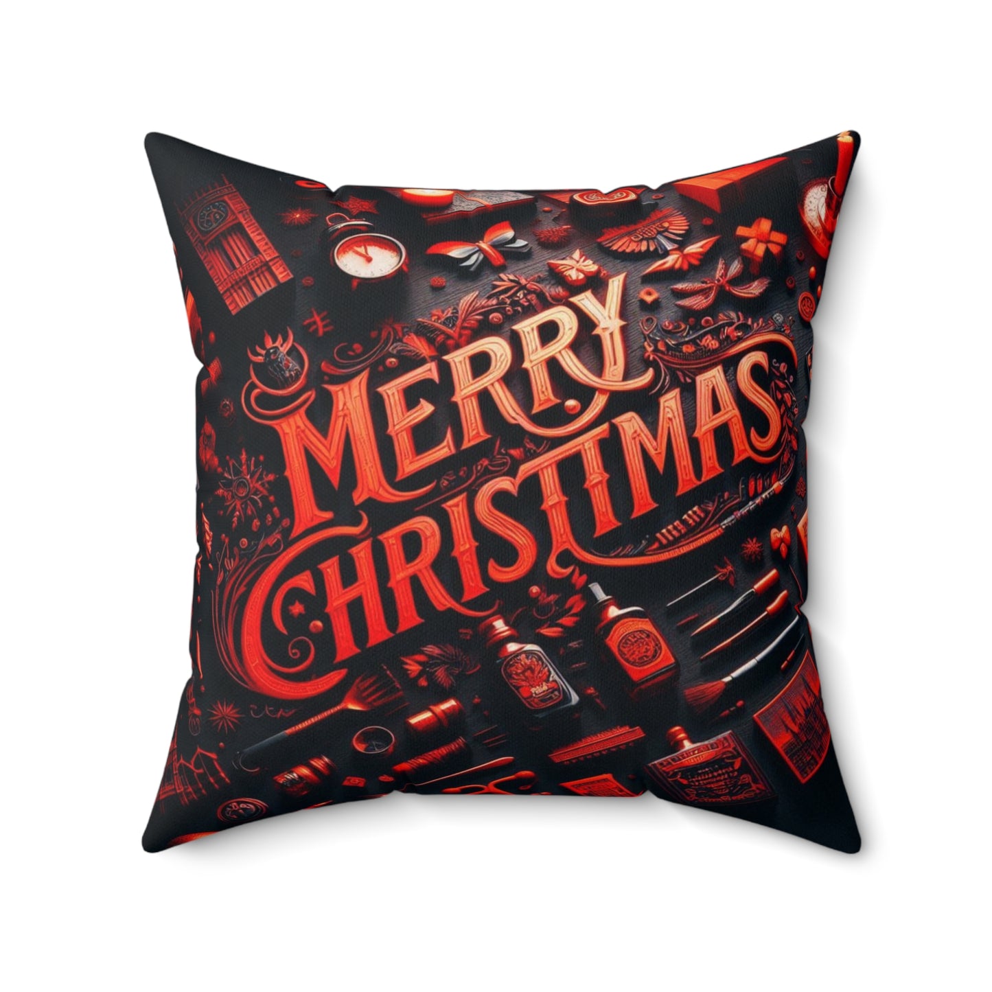 Christmas Faux Suede Pillow, Merry Chistmas pillow, Xmas comfort, Cozy Christmas cheer, Festive Cushion