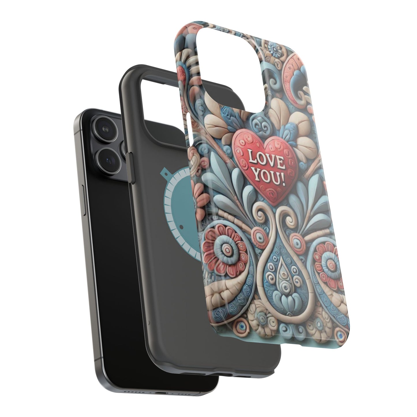 Magnetic Tough Cases, Valentine's Day Cell Phone Cover, 3D Love You, Protective Phone Case, Heart Design, Romantic Gift