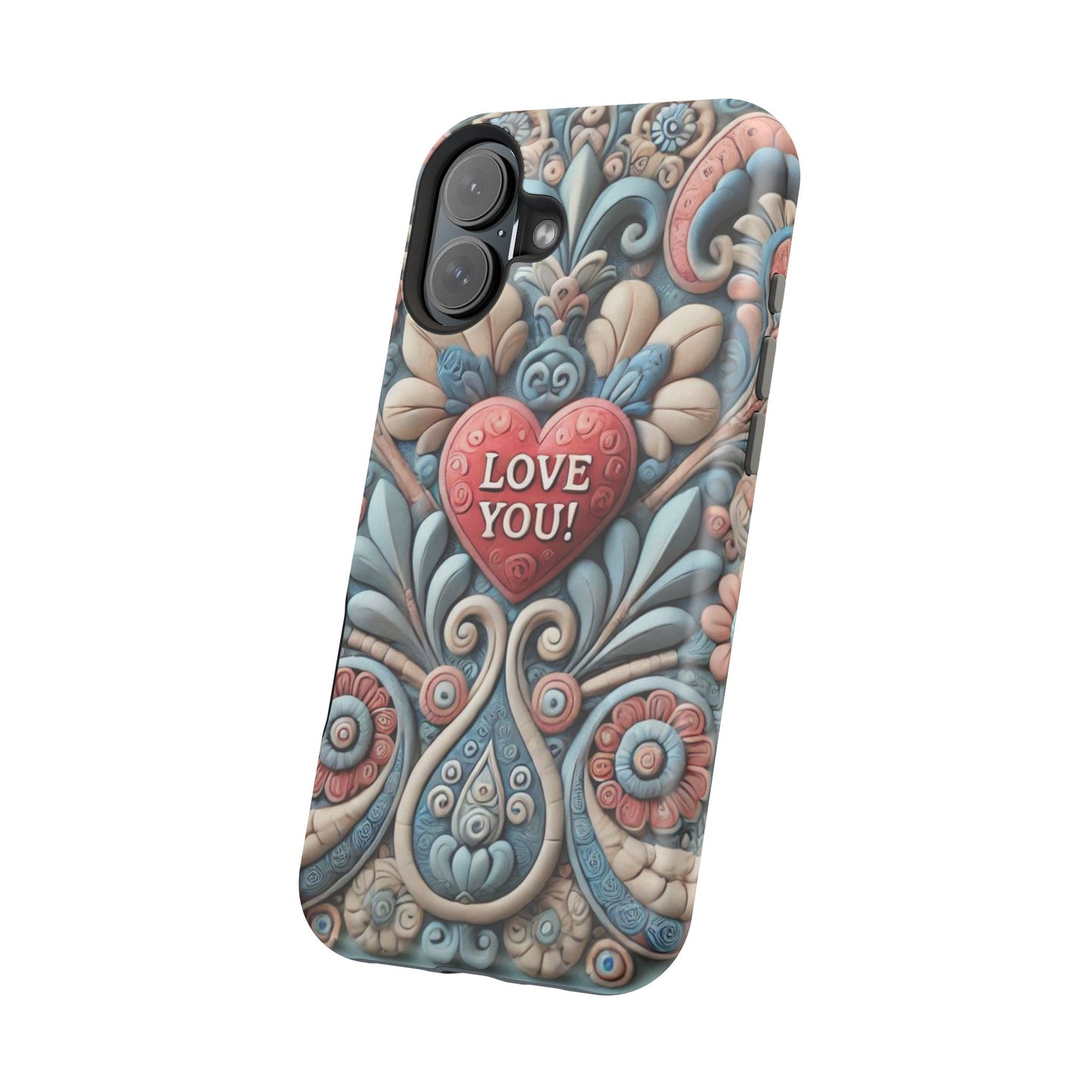 Magnetic Tough Cases, Valentine's Day Cell Phone Cover, 3D Love You, Protective Phone Case, Heart Design, Romantic Gift