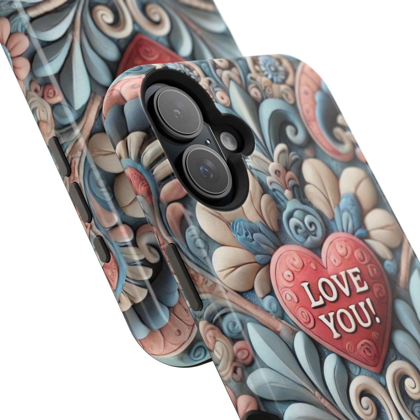 Magnetic Tough Cases, Valentine's Day Cell Phone Cover, 3D Love You, Protective Phone Case, Heart Design, Romantic Gift