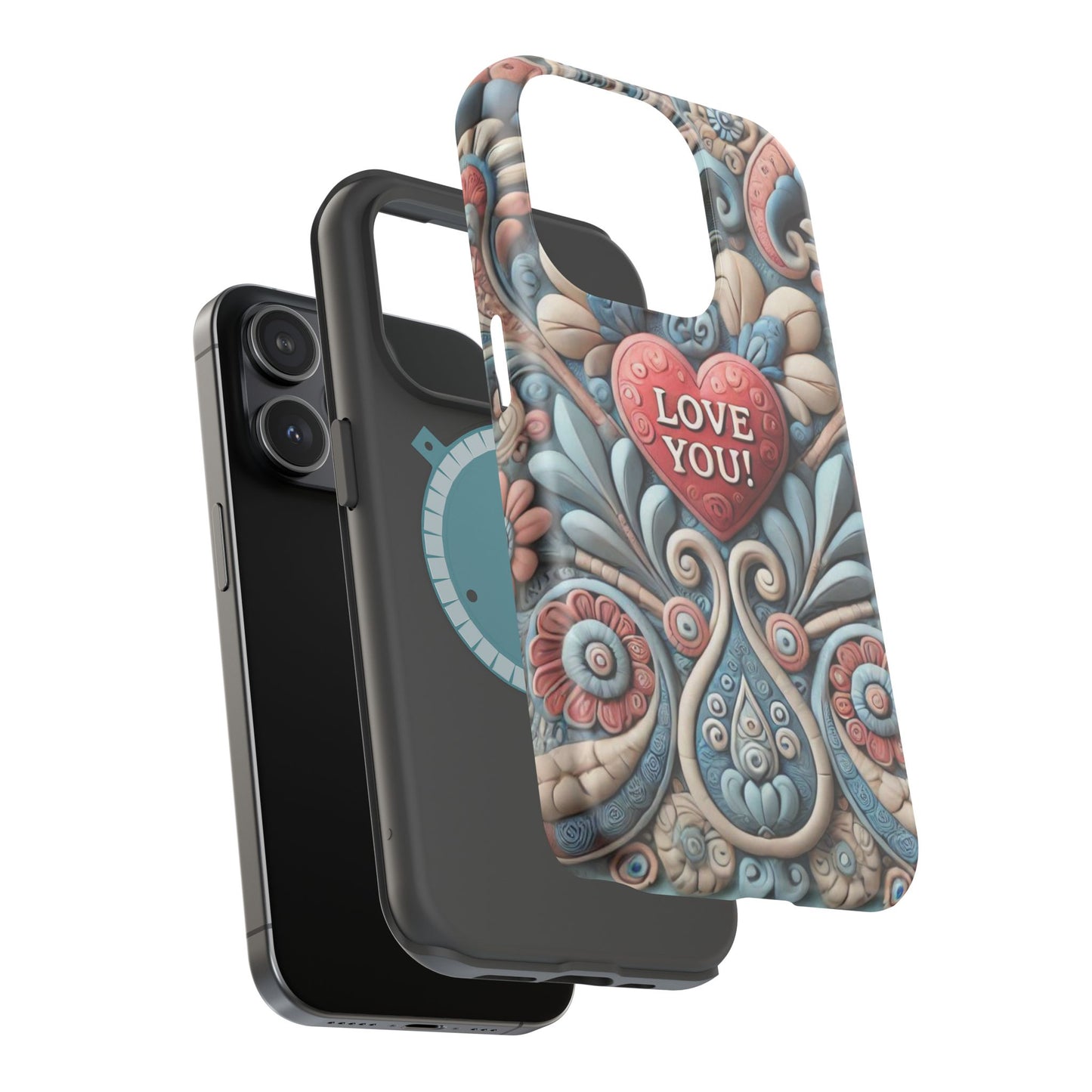 Magnetic Tough Cases, Valentine's Day Cell Phone Cover, 3D Love You, Protective Phone Case, Heart Design, Romantic Gift