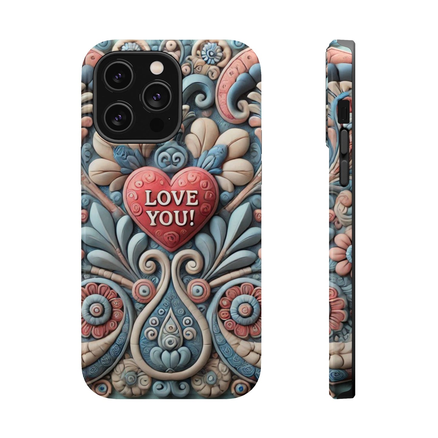 Magnetic Tough Cases, Valentine's Day Cell Phone Cover, 3D Love You, Protective Phone Case, Heart Design, Romantic Gift