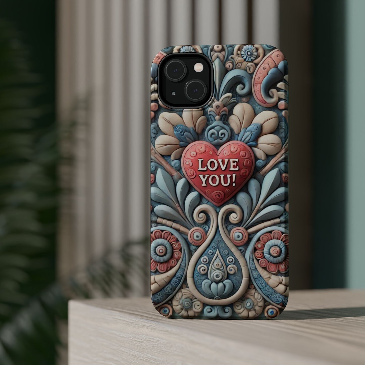 Magnetic Tough Cases, Valentine's Day Cell Phone Cover, 3D Love You, Protective Phone Case, Heart Design, Romantic Gift