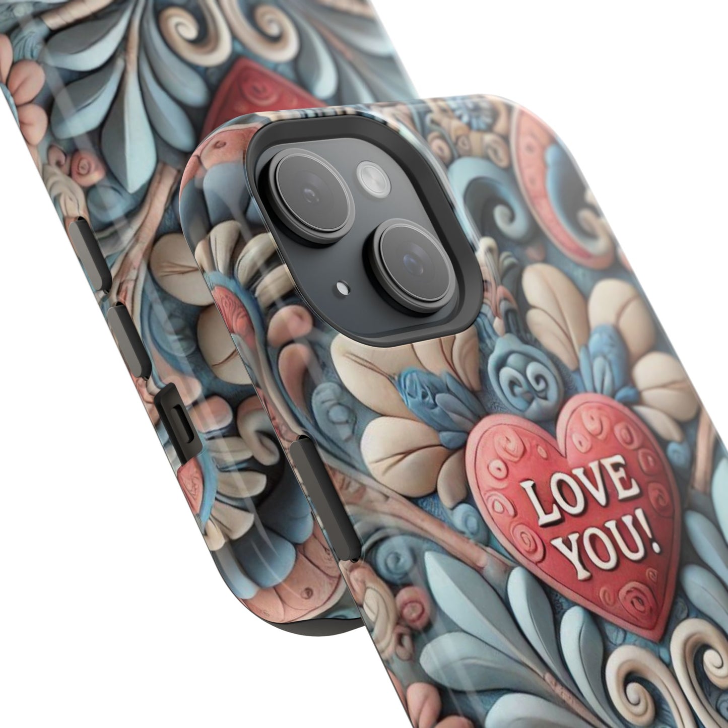 Magnetic Tough Cases, Valentine's Day Cell Phone Cover, 3D Love You, Protective Phone Case, Heart Design, Romantic Gift