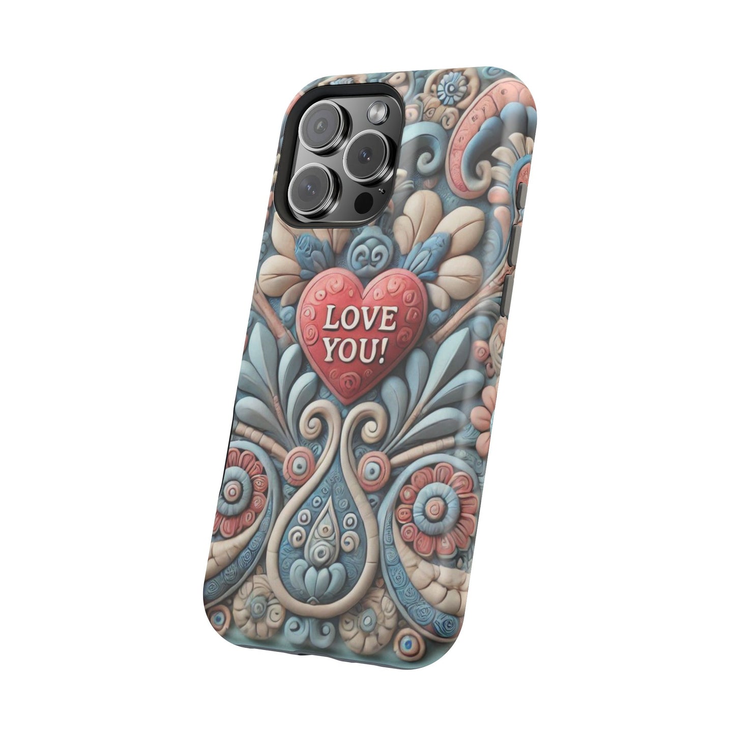 Magnetic Tough Cases, Valentine's Day Cell Phone Cover, 3D Love You, Protective Phone Case, Heart Design, Romantic Gift