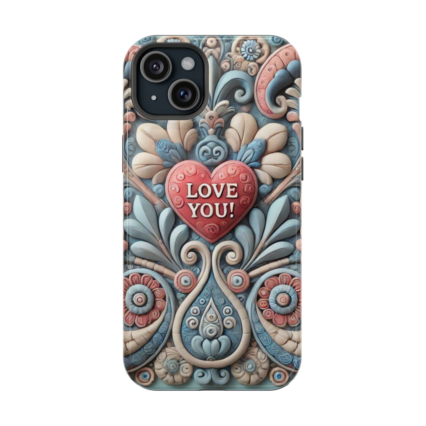 Magnetic Tough Cases, Valentine's Day Cell Phone Cover, 3D Love You, Protective Phone Case, Heart Design, Romantic Gift