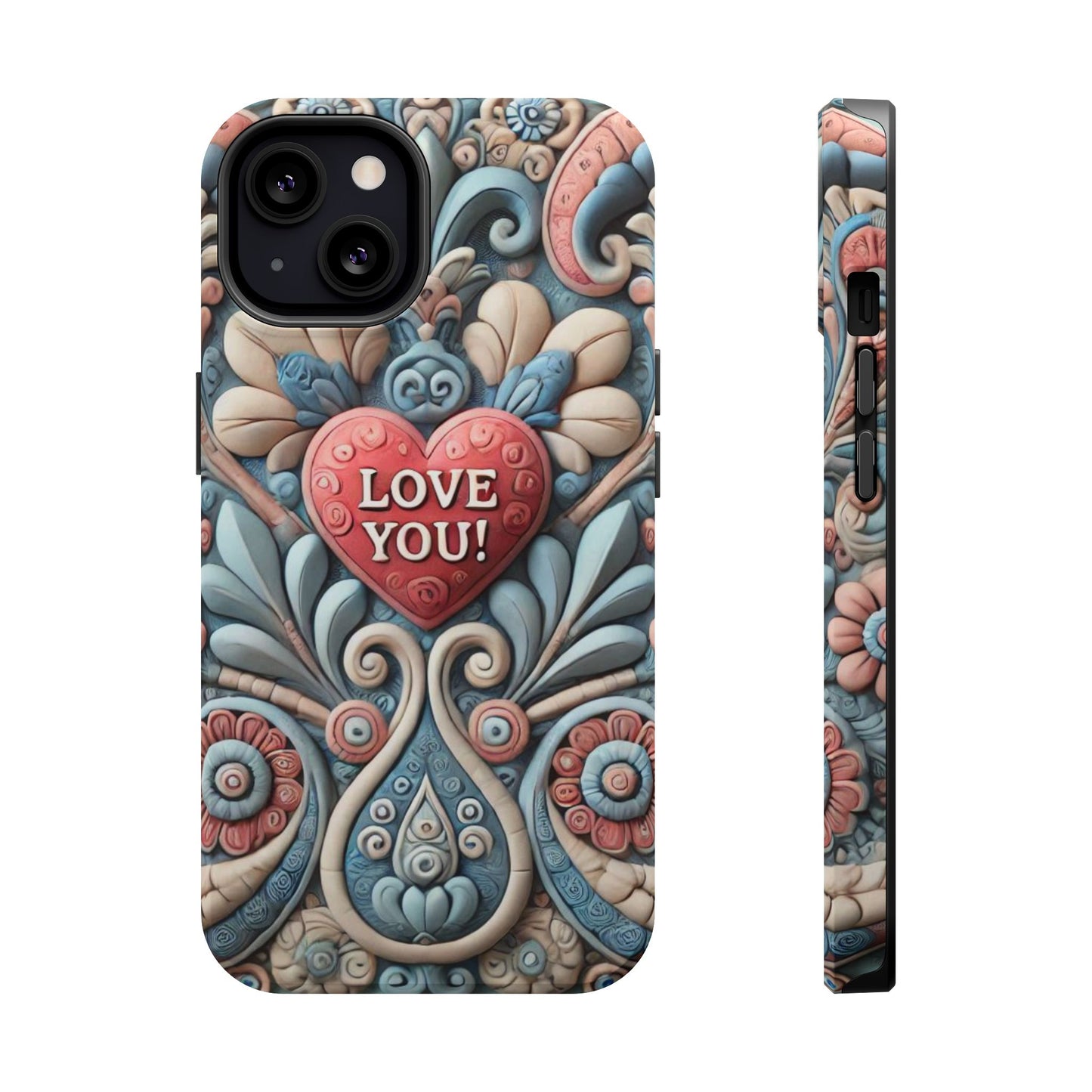 Magnetic Tough Cases, Valentine's Day Cell Phone Cover, 3D Love You, Protective Phone Case, Heart Design, Romantic Gift