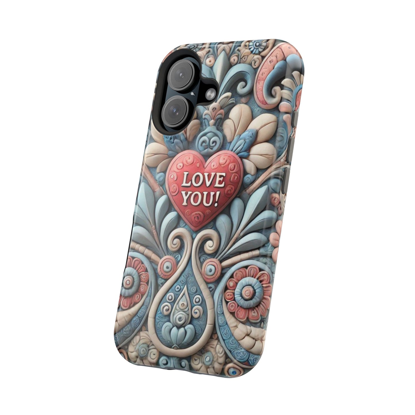 Magnetic Tough Cases, Valentine's Day Cell Phone Cover, 3D Love You, Protective Phone Case, Heart Design, Romantic Gift