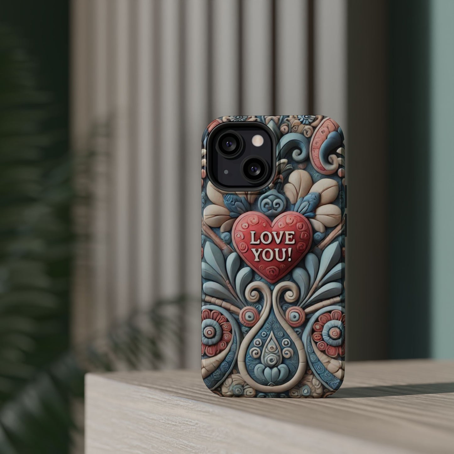 Magnetic Tough Cases, Valentine's Day Cell Phone Cover, 3D Love You, Protective Phone Case, Heart Design, Romantic Gift