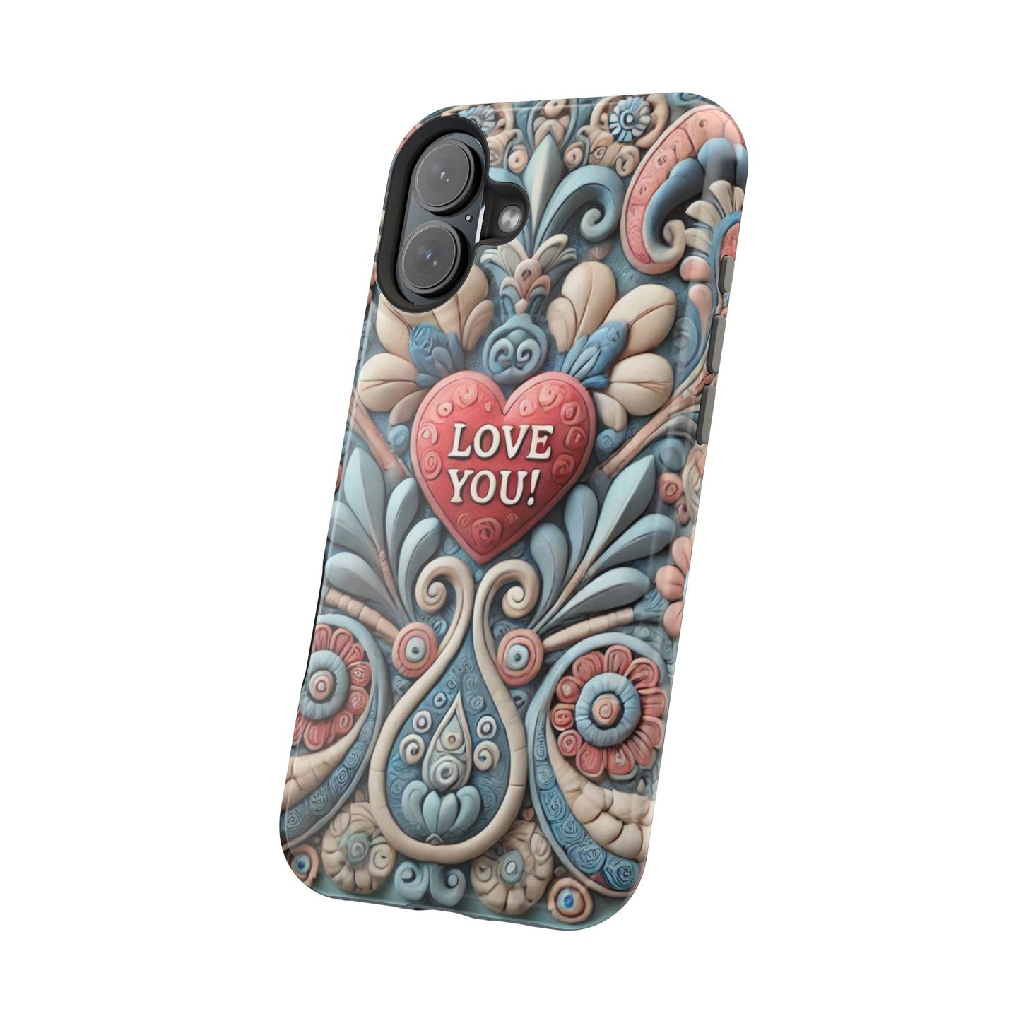 Magnetic Tough Cases, Valentine's Day Cell Phone Cover, 3D Love You, Protective Phone Case, Heart Design, Romantic Gift