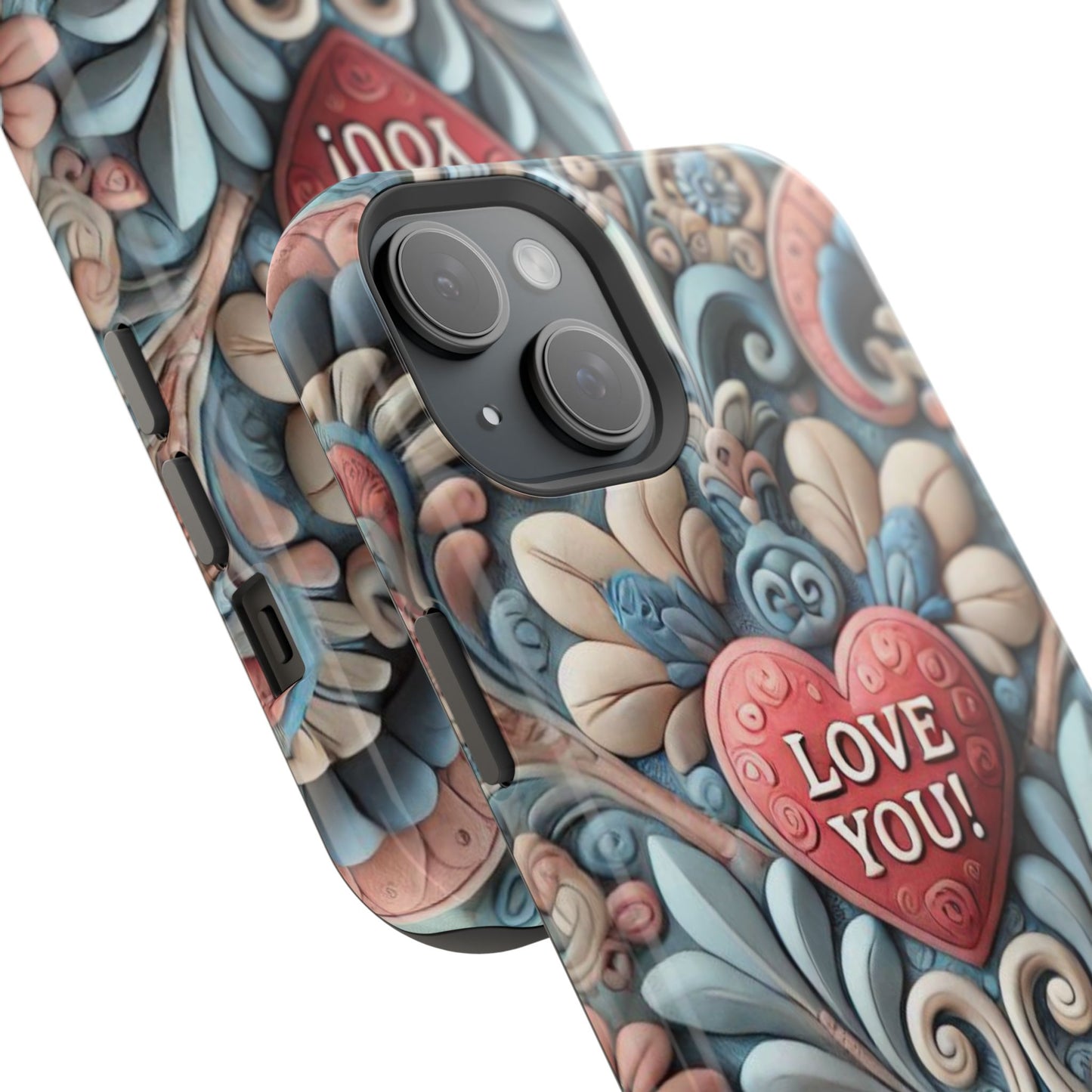 Magnetic Tough Cases, Valentine's Day Cell Phone Cover, 3D Love You, Protective Phone Case, Heart Design, Romantic Gift