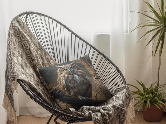 Owl Pillow, Decorative Throw Cushion for Home, Bird Lover Gift, Woodland Nursery Decor, Animal Print Accent Pillow